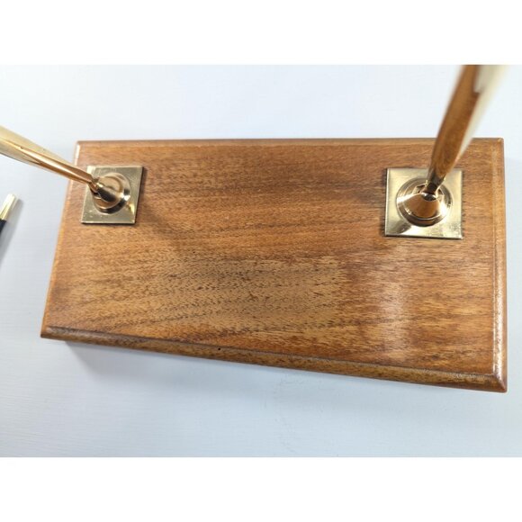 Vintage SHEAFFER wooden double ballpoint pen stand with 2 replacement - Picture 6 of 10